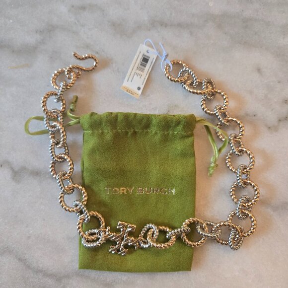 Tory Burch Gold and Silver Textured Rope Necklace - Picture 14 of 14
